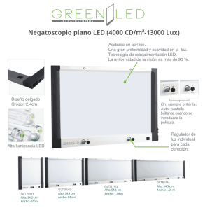 Negatoscopios green led 1 placa 13000 lux mastogrfia Negatoscopios green led 1 placa 13000 lux mastogrfia